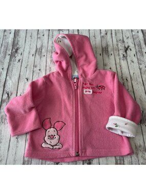 Disney Baby 2010 Winnie The Pooh Girls Piglet Hooded Sweatshirt Fleece 6 Months